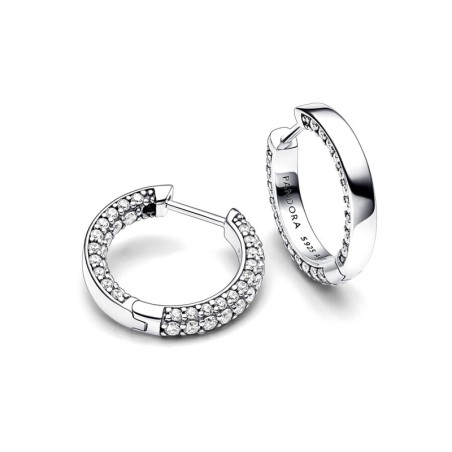 Boucles d'oreilles femme créoles pandora timeless simple rang pavées 292624c01 – boucles d'oreilles femme