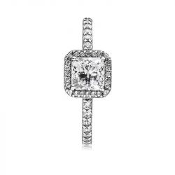 Bague femme pandora timeless halo scintillant carré 190947cz - bagues-argent-925-1000 - edora - 2
