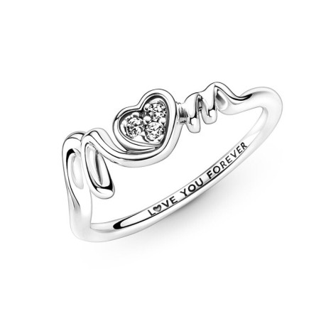 Bague femme pandora moments cœur pavé mom 191149c01 – bagues femme