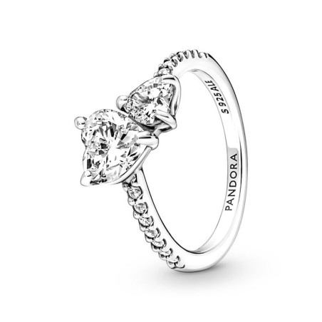 Bague femme pandora timeless scintillante cœur double 191198c01 – bagues femme