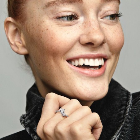 Bague femme pandora timeless scintillante cœur double 191198c01 – bagues femme