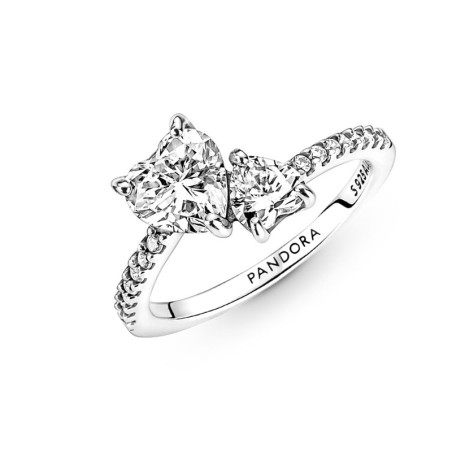 Bague femme pandora timeless scintillante cœur double 191198c01 – bagues femme