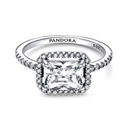 Bague femme pandora timeless halo scintillant rectangulaire 192391c01 - bagues-femmes - edora - 0