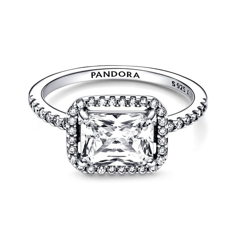 Bague femme pandora timeless halo scintillant rectangulaire 192391c01 - bagues-femmes - edora
