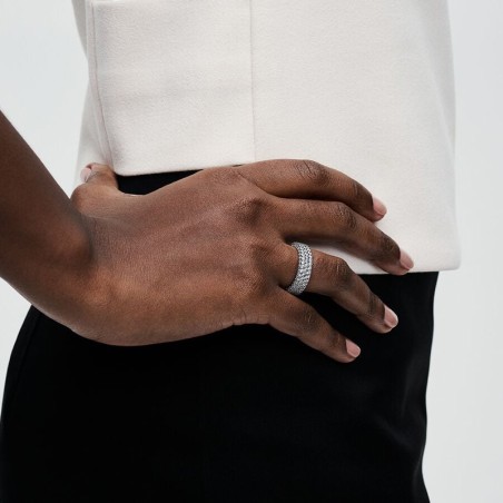 Bague femme pandora timeless triple rang pavée 192634c01 – bagues femme
