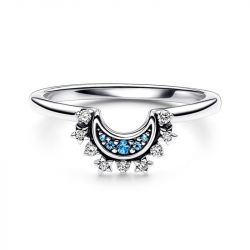 Bague femme pandora moments céleste lune scintillante bleue 192675c01 - bagues-femmes - edora - 0