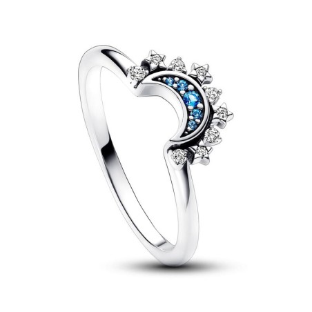 Bague femme pandora moments céleste lune scintillante bleue 192675c01 – bagues femme