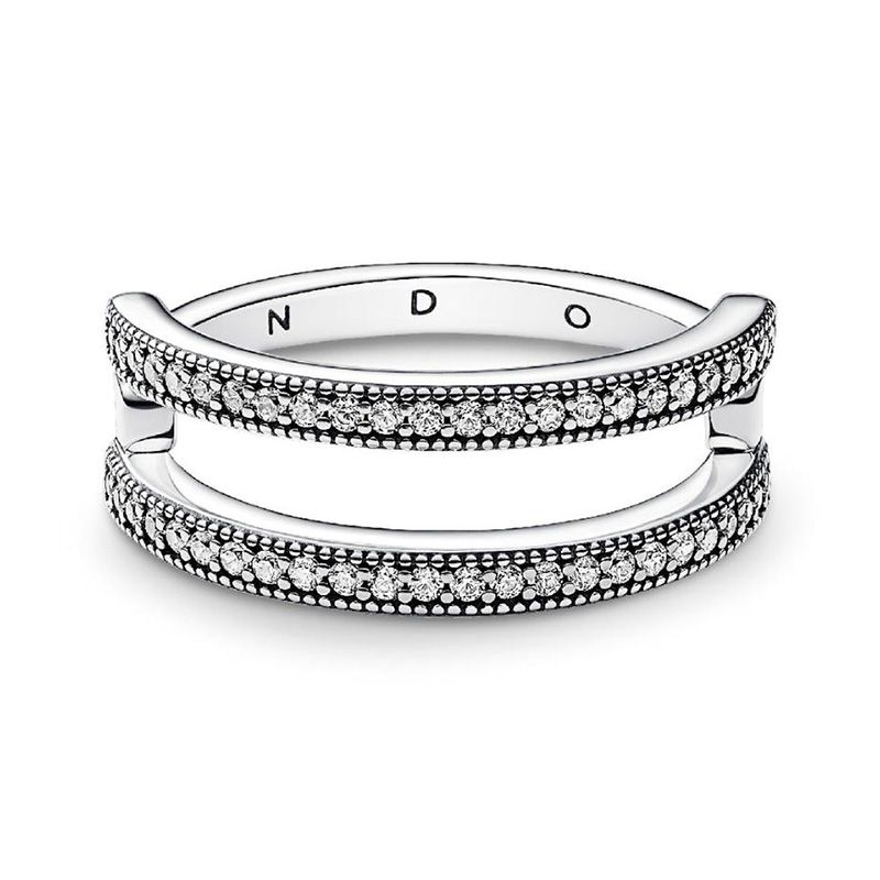 Bague femme pandora signature double et pavé 192779c01 - bagues-femmes - edora