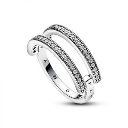 Bague femme pandora signature double et pavé 192779c01 - bagues-femmes - edora - 2