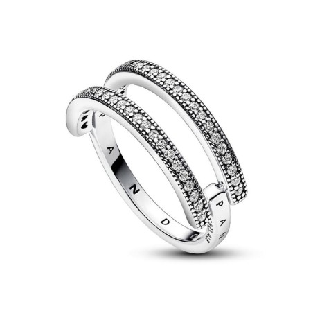 Bague femme pandora signature double et pavé 192779c01 – bagues femme
