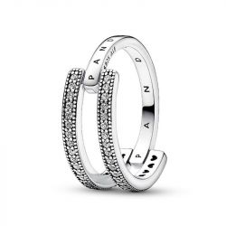Bague femme pandora signature double et pavé 192779c01 - bagues-femmes - edora - 4