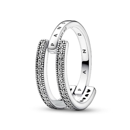 Bague femme pandora signature double et pavé 192779c01 – bagues femme