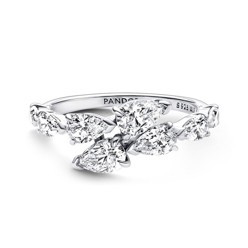 Bague femme pandora timeless chevauchement scintillant 193004c01 - bagues-femmes - edora