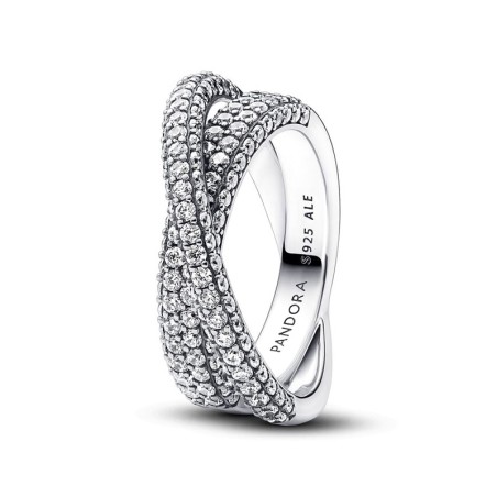 Bague femme pandora timeless anneau double pavé croisé 193022c01 – bagues femme