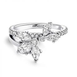 Bague femme pandora herbier asymétrique scintillant 193023c01 - bagues-femmes - edora - 0