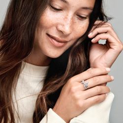 Bague femme pandora herbier asymétrique scintillant 193023c01 - bagues-femmes - edora - 3