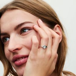 Bague femme pandora moments chevalière gravable 193093c00 - bagues-femmes - edora - 1