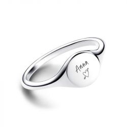 Bague femme pandora moments chevalière gravable 193093c00 - bagues-femmes - edora - 4