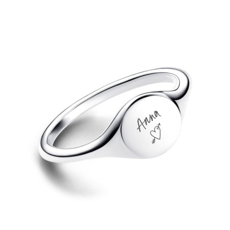 Bague femme pandora moments chevalière gravable 193093c00 – chevalières