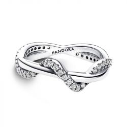 Bague femme pandora timeless vagues entrelacées scintillantes 193098c01 - bagues-femmes - edora - 0