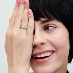 Bague femme pandora timeless vagues entrelacées scintillantes 193098c01 - bagues-femmes - edora - 1