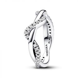 Bague femme pandora timeless vagues entrelacées scintillantes 193098c01 - bagues-femmes - edora - 2