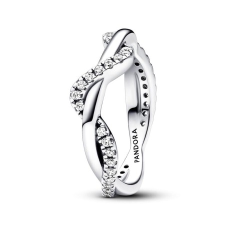 Bague femme pandora timeless vagues entrelacées scintillantes 193098c01 – bagues femme