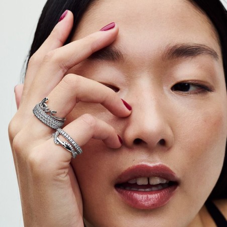 Bague femme pandora timeless vagues entrelacées scintillantes 193098c01 – bagues femme