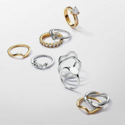 Bague femme pandora timeless vagues entrelacées scintillantes 193098c01 - bagues-femmes - edora - 4