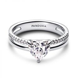 Bague femme pandora timeless cœur anneau double 193100c01 - bagues-femmes - edora - 0