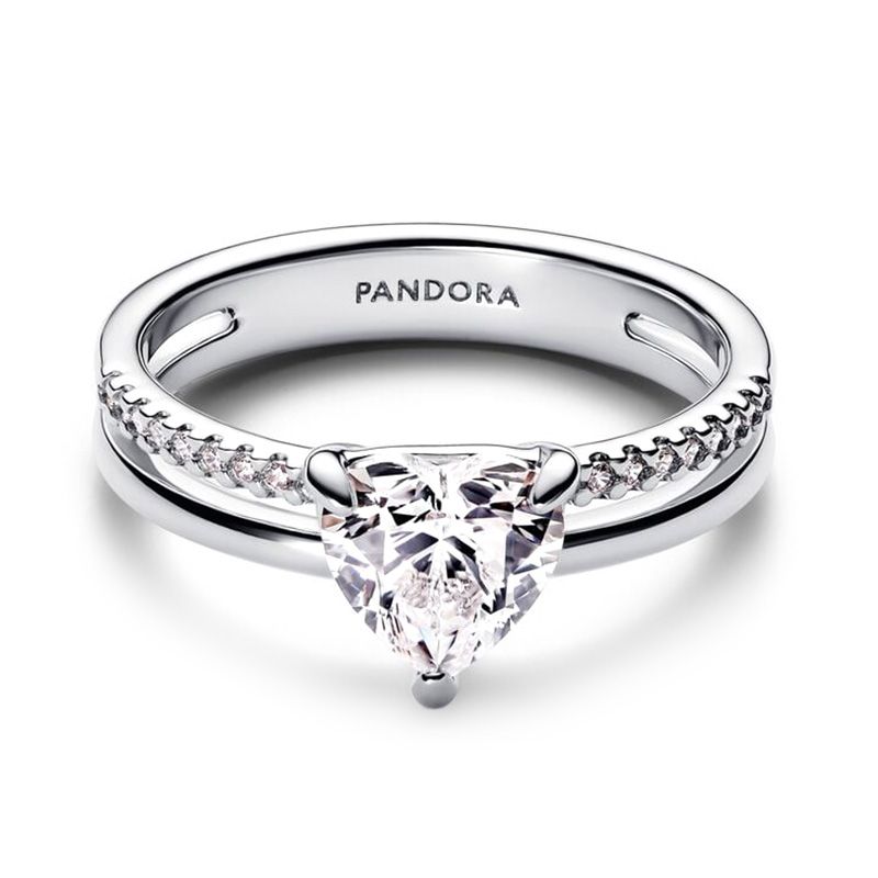 Bague femme pandora timeless cœur anneau double 193100c01 - bagues-femmes - edora