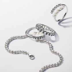 Bague femme pandora timeless ouverte perles de culture d’eau douce traitées & pavé 193145c01 - bagues-femmes - edora - 4