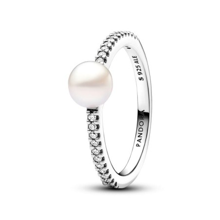 Bague femme pandora timeless perle de culture d'eau douce traitée &amp; pavé 193158c01 – bagues femme