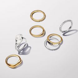 Bague femme pandora me en résine façon Émail coupée en deux 193325c01 - bagues-femmes - edora - 5