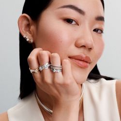 Bague femme pandora timeless double rang nœud scintillant 193552c01 - bagues-femmes - edora - 1