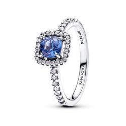 Bague femme pandora timeless halo bleu carré scintillant 193555c01 - bagues-femmes - edora - 2