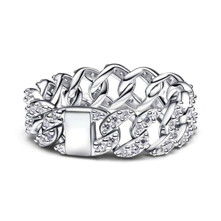 Bague femme pandora timeless maille cubaine pavée 193557c01 – bagues femme