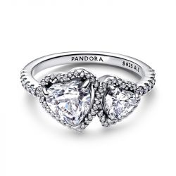 Bague femme pandora timeless cœurs halo scintillant 193659c01 - bagues-femmes - edora - 0