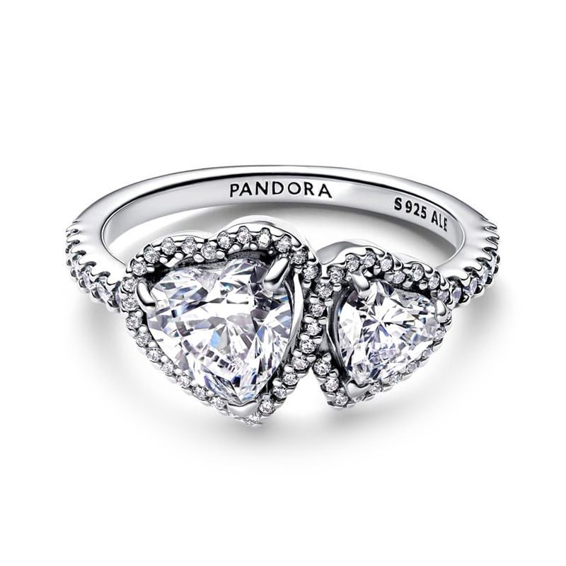 Bague femme pandora timeless cœurs halo scintillant 193659c01 - bagues-femmes - edora