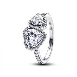 Bague femme pandora timeless cœurs halo scintillant 193659c01 - bagues-femmes - edora - 2