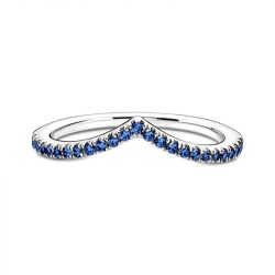 Bague femme pandora timeless bleue scintillante vœu 196316c02 - bagues-femmes - edora - 0