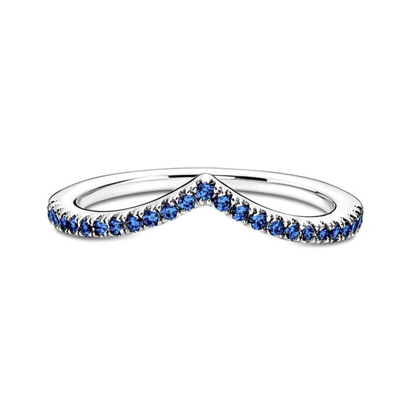 Bague femme pandora timeless bleue scintillante vœu 196316c02 - bagues-femmes - edora