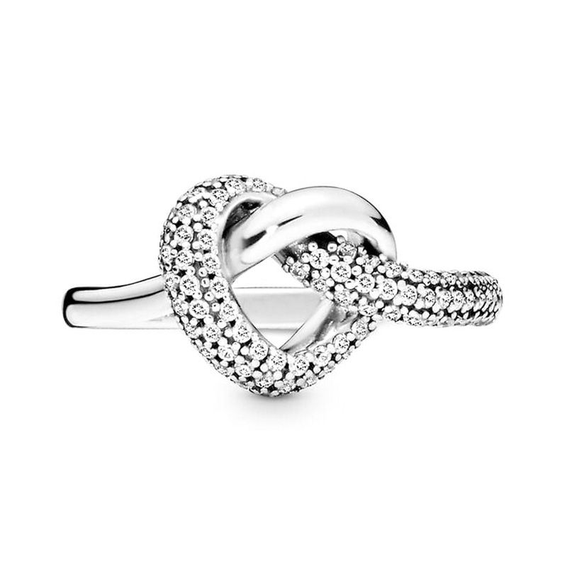 Bague femme pandora moments cœur noué 198086cz - bagues-femmes - edora