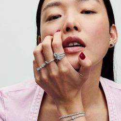 Bague femme pandora timeless cœur surélevé 198421c01 - bagues-femmes - edora - 6