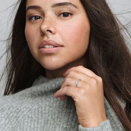 Bague femme pandora timeless halo scintillant carré 198863c01 – bagues femme