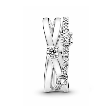 Bague femme pandora triple bande pierres 199400c01 – bagues femme