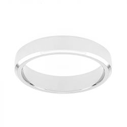 Bague mixte alliance edora or 750/1000 blanc bombée biseautée confort edo3112740.750mill - alliances - edora - 0