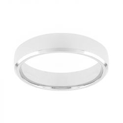 Bague mixte alliance edora or 750/1000 blanc bombée biseautée confort edo3112750.750mill - alliances - edora - 0