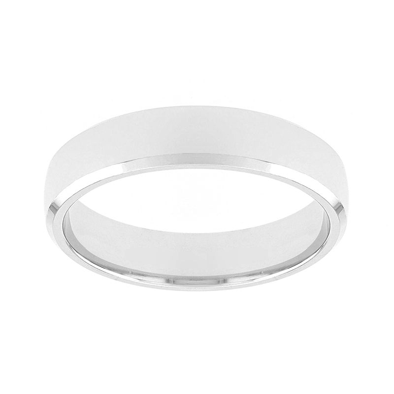 Bague mixte alliance edora or 750/1000 blanc bombée biseautée confort edo3112750.750mill - alliances - edora