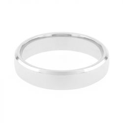 Bague mixte alliance edora or 750/1000 blanc bombée biseautée confort edo3112750.750mill - alliances - edora - 1